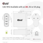 Club 3D Hálózati Adapter - CAC-1912EU (100W GaN, 2x USB-A, 2x USB-C, PD3.0, 4 csatlakozó) - Image 8