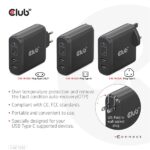 Club 3D Hálózati Adapter - CAC-1912EU (100W GaN, 2x USB-A, 2x USB-C, PD3.0, 4 csatlakozó) - Image 10
