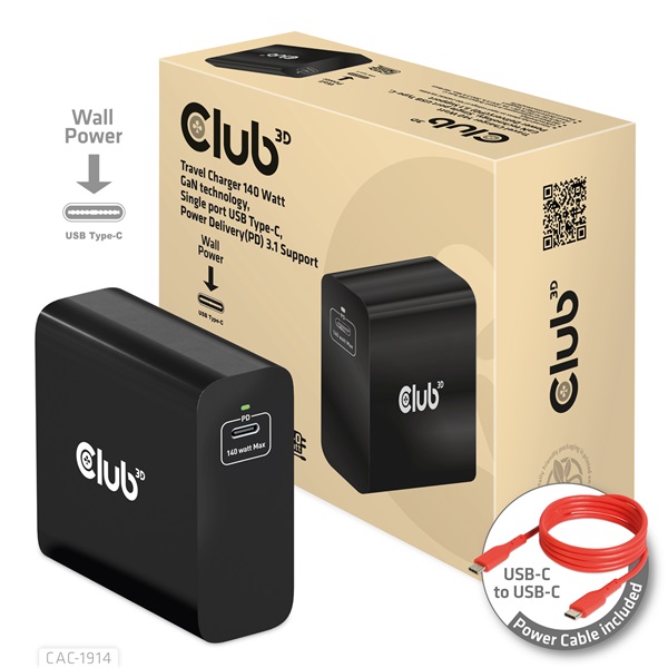 Club_3D_Halozati_Tolto_-_CAC-1914EU_USB-C_140W_GaN_technologia_PD_31-i465698.jpg Club 3D Hálózati Töltő - CAC-1914EU (140W, GaN USB-C, PD 3.1) - Image 1
