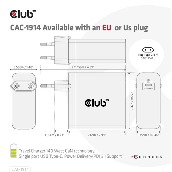 Club_3D_Halozati_Tolto_-_CAC-1914EU_USB-C_140W_GaN_technologia_PD_31-i465718.jpg Club 3D Hálózati Töltő - CAC-1914EU (140W, GaN USB-C, PD 3.1) - Image 5