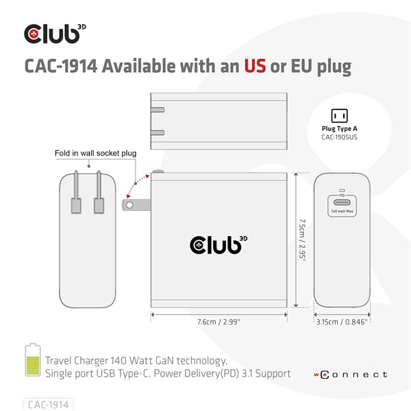 Club_3D_Halozati_Tolto_-_CAC-1914EU_USB-C_140W_GaN_technologia_PD_31-i465728.jpg Club 3D Hálózati Töltő - CAC-1914EU (140W, GaN USB-C, PD 3.1) - Image 6