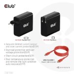 Club 3D Hálózati Töltő - CAC-1914EU (140W, GaN USB-C, PD 3.1) - Image 7