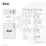 Club 3D Hálózati Adapter - CAC-1917 (140W GaN, 3x USB-C, 1x USB-A, PD3.1, 4 csatlakozó) - Image 6