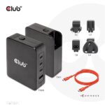 Club 3D Hálózati Adapter - CAC-1917 (140W GaN, 3x USB-C, 1x USB-A, PD3.1, 4 csatlakozó) - Image 7