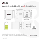 Club 3D Hálózati Adapter - CAC-1913EU (65W GAN, Triple port 2xUSB-C 1xUSB-A PD 3.0) - Image 12