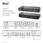 Club 3D KVM Switch - CSV-1382 (Dual HDMI, 4K60Hz, USB, PC KVM funkció, HDR, 3D támogatás) - Image 10