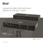 Club 3D KVM Switch - CSV-1585 (2xUSB-C to HDMI, DP, USB-C 100W PD3.0, 2xUSB-C, 3xUSB-A, 3,5 Jack, RJ45, 4k60Hz) - Image 4