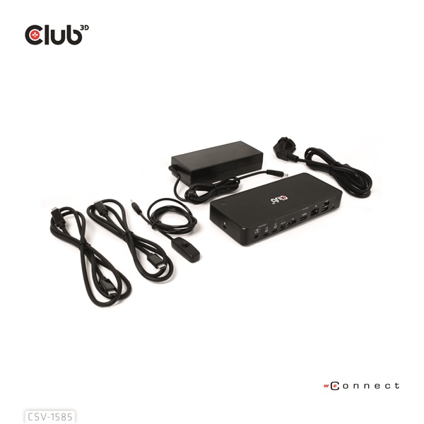 Club 3D KVM Switch - CSV-1585 (2xUSB-C to HDMI, DP, USB-C 100W PD3.0, 2xUSB-C, 3xUSB-A, 3,5 Jack, RJ45, 4k60Hz) - Image 7