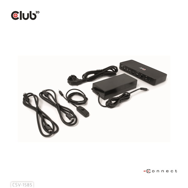 Club 3D KVM Switch - CSV-1585 (2xUSB-C to HDMI, DP, USB-C 100W PD3.0, 2xUSB-C, 3xUSB-A, 3,5 Jack, RJ45, 4k60Hz) - Image 8