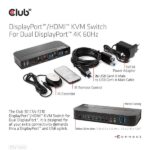 Club 3D KVM Switch - CSV-7210 (Dual DisplayPort, 4K60Hz, HDMI, KVM, IR távirányító) - Image 8