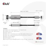 Club 3D Kábel - CAC-1587 (USB-C Gen 2 to HDMI, 4K120HZ 8K60HZ, HDR10+, DSC1.2, 3m, aktív) - Image 3