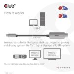 Club 3D Kábel - CAC-1587 (USB-C Gen 2 to HDMI, 4K120HZ 8K60HZ, HDR10+, DSC1.2, 3m, aktív) - Image 4