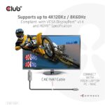 Club 3D Kábel - CAC-1587 (USB-C Gen 2 to HDMI, 4K120HZ 8K60HZ, HDR10+, DSC1.2, 3m, aktív) - Image 5