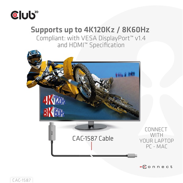 Club_3D_Kabel_-_CAC-1587_USB-C_Gen_2_to_HDMI_4K120HZ_8K60HZ_HDR10_DSC12_3m_aktiv-i455261.jpg Club 3D Kábel - CAC-1587 (USB-C Gen 2 to HDMI, 4K120HZ 8K60HZ, HDR10+, DSC1.2, 3m, aktív) - Image 5