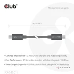 Club 3D Kábel - CAC-2501 (Thunderbolt 5 USB-C to USB-C, 240W, 80/120 Gbps, EPR, 8K240Hz, M/M, 1m) - Image 4