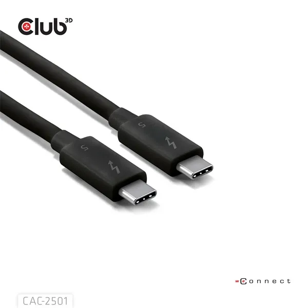 Club 3D Kábel - CAC-2501 (Thunderbolt 5 USB-C to USB-C, 240W, 80/120 Gbps, EPR, 8K240Hz, M/M, 1m) - Image 6