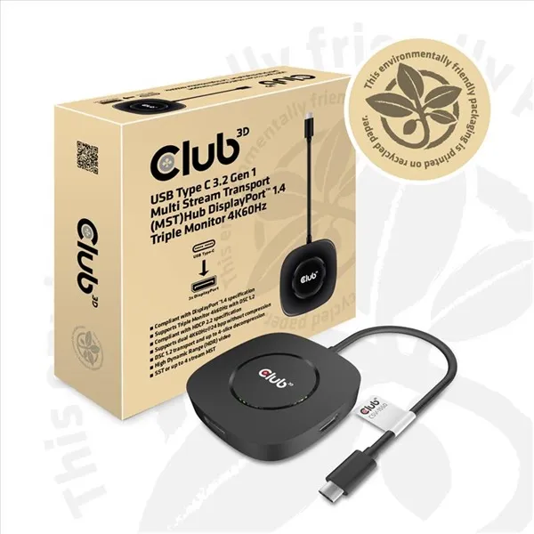 Club 3D MST Hub - CSV-1550 (3.2 USB-C Gen 1 to 3x Displayport, Alternate Mode, 4K60Hz, HDR) - Image 6