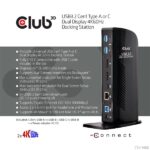 Club 3D Notebook Dokkoló - CSV-1460 (4K60HZ DUAL DISPLAY, 3.1 USB-A to 2x DP, 6x USB3.2, RJ45, 3.5 Jack Audio + Mic) - Image 2