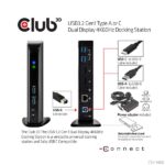 Club 3D Notebook Dokkoló - CSV-1460 (4K60HZ DUAL DISPLAY, 3.1 USB-A to 2x DP, 6x USB3.2, RJ45, 3.5 Jack Audio + Mic) - Image 4
