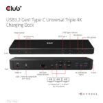 Club 3D Notebook Dokkoló - CSV-1562 (60W, 3.2 USB-C to 3xHDMI, 2x DP, 6x 3.2 USB-A, RJ45. 3,5 Jack) - Image 7