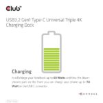 Club 3D Notebook Dokkoló - CSV-1562 (60W, 3.2 USB-C to 3xHDMI, 2x DP, 6x 3.2 USB-A, RJ45. 3,5 Jack) - Image 9