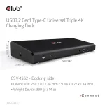 Club 3D Notebook Dokkoló - CSV-1562 (60W Triple Dock, 3.2 USB-C to 3xHDMI, 2x DP, 6x 3.2 USB-A, RJ45. 3,5 Jack) - Image 10