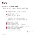 Club 3D Notebook Dokkoló - CSV-1562 (60W, 3.2 USB-C to 3xHDMI, 2x DP, 6x 3.2 USB-A, RJ45. 3,5 Jack) - Image 13