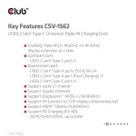 Club 3D Notebook Dokkoló - CSV-1562 (60W Triple Dock, 3.2 USB-C to 3xHDMI, 2x DP, 6x 3.2 USB-A, RJ45. 3,5 Jack) - Image 13