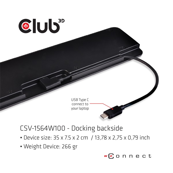 Club 3D Notebook Dokkoló - CSV-1564W100 (100W, 3.2 USB-C to 3xUSB-A 3.2, 5x USB-A,HDMI, PD, VGA, RJ45, SD, Micro SD, 3,5 - Image 6