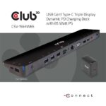 Club 3D Notebook Dokkoló - CSV-1564W65 (65W, 3.2 USB-C to 2xUSB-C, 5x USB-A,HDMI, PD, VGA, RJ45, SD, Micro SD, 3,5 Jack) - Image 5