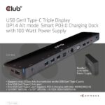 Club 3D Notebook Dokkoló - CSV-1565 (100W, USB-C to 5xUSB-A Gen 1, 2x USB-A 2.0, HDMI, DP,VGA, RJ45, Micro SD, 3,5 Jack) - Image 8