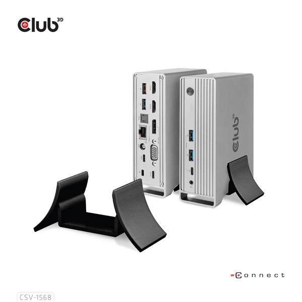 Club 3D Notebook Dokkoló - CSV-1568 (120W, Gen 2 USB-C to 4x USB-A, USB-C Gen 2, 2xHDMI, DP, VGA, RJ45, DC) - Image 5