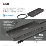 Club 3D Notebook Dokkoló - CSV-1581 (140W, Thunderbolt 4 to 3xThunderbolt 4, 3xUSB-A, SD, TF, RJ45, 3,5 Jack, DC) - Image 8