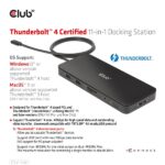 Club 3D Notebook Dokkoló - CSV-1581 (140W, Thunderbolt 4 to 3xThunderbolt 4, 3xUSB-A, SD, TF, RJ45, 3,5 Jack, DC) - Image 9