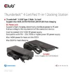 Club 3D Notebook Dokkoló - CSV-1581 (140W, Thunderbolt 4 to 3xThunderbolt 4, 3xUSB-A, SD, TF, RJ45, 3,5 Jack, DC) - Image 13