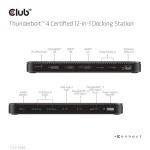 Club 3D Notebook Dokkoló - CSV-1582 (140W, Thunderbolt 4, DP, 2xHDMI, USB-C, 4xUSB-A, SD, TF, RJ45, 3,5 Jack, DC) - Image 4