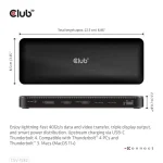 Club 3D Notebook Dokkoló - CSV-1582 (140W, Thunderbolt 4, DP, 2xHDMI, USB-C, 4xUSB-A, SD, TF, RJ45, 3,5 Jack, DC) - Image 5
