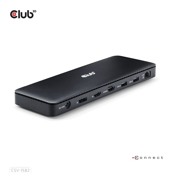 Club 3D Notebook Dokkoló - CSV-1582 (140W, Thunderbolt 4, DP, 2xHDMI, USB-C, 4xUSB-A, SD, TF, RJ45, 3,5 Jack, DC) - Image 7