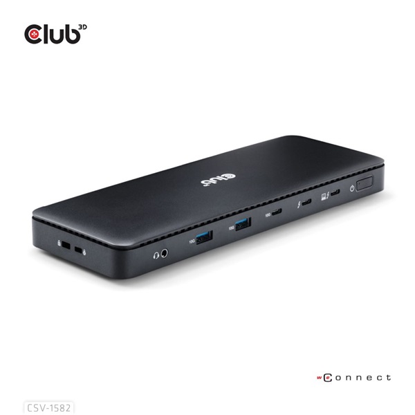 Club 3D Notebook Dokkoló - CSV-1582 (140W, Thunderbolt 4, DP, 2xHDMI, USB-C, 4xUSB-A, SD, TF, RJ45, 3,5 Jack, DC) - Image 9