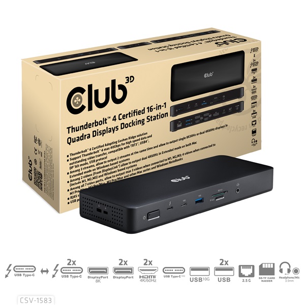 Club_3D_Notebook_Dokkolo_-_CSV-1583_2xThunderbolt_4_3xDP_2xHDMI_USB-C_3xUSB-A_SD_TF_RJ45_35_Jack_140W_DC-i455696.jpg Club 3D Notebook Dokkoló - CSV-1583 (140W, 2xThunderbolt 4, 3xDP, 2xHDMI, USB-C, 3xUSB-A, SD, TF, RJ45, 3,5 Jack, DC) - Image 1