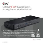 Club 3D Notebook Dokkoló - CSV-1583 (140W, 2xThunderbolt 4, 3xDP, 2xHDMI, USB-C, 3xUSB-A, SD, TF, RJ45, 3,5 Jack, DC) - Image 2