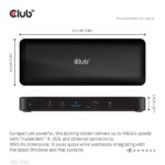 Club 3D Notebook Dokkoló - CSV-1583 (140W, 2xThunderbolt 4, 3xDP, 2xHDMI, USB-C, 3xUSB-A, SD, TF, RJ45, 3,5 Jack, DC) - Image 3