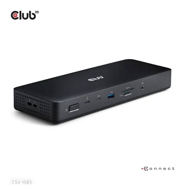 Club 3D Notebook Dokkoló - CSV-1583 (140W, 2xThunderbolt 4, 3xDP, 2xHDMI, USB-C, 3xUSB-A, SD, TF, RJ45, 3,5 Jack, DC) - Image 4