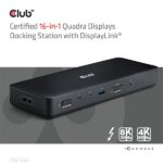 Club 3D Notebook Dokkoló - CSV-1583 (140W, 2xThunderbolt 4, 3xDP, 2xHDMI, USB-C, 3xUSB-A, SD, TF, RJ45, 3,5 Jack, DC) - Image 10