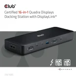 Club 3D Notebook Dokkoló - CSV-1583 (140W, 2xThunderbolt 4, 3xDP, 2xHDMI, USB-C, 3xUSB-A, SD, TF, RJ45, 3,5 Jack, DC) - Image 10