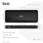 Club 3D Notebook Dokkoló - CSV-2540 (USB-C to 2xUSB-C, 2xUSB-A, 2xHDMI, 2xDP, RJ45, SD/MicroSD, 100W PD, 4K60hz) - Image 4