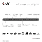 Club 3D Notebook Dokkoló - CSV-2541 (USB-C to 4xUSB-C, 2xUSB-A, 2xHDMI, 2xDP, RJ45, SD/MicroSD, 100W PD, 4K60hz) - Image 5