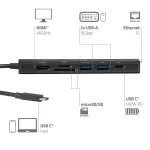 Club 3D Notebook Dokkoló - CSV-2555 (140W, USB-C to 4K60Hz HDMI, USB-C, RJ-45, 2x USB-A, MicroSD, SD) - Image 6