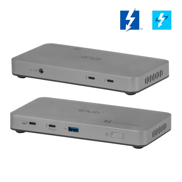 Club 3D Notebook Dokkoló - CSV-2563 (180W,Thunderbolt 5 to 3xUSB-C, USB-A, 1x 8K60Hz, 3x 5K60Hz) - Image 5