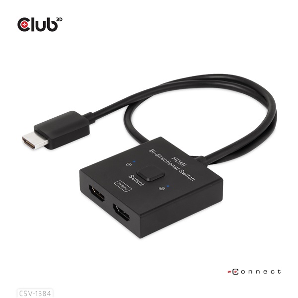 Club 3D Switch - CSV-1384 (HDMI 2-az-1-ben, Kétirányú, 8K60Hz/4K120Hz, HDR, HDMI 2.1) - Image 2